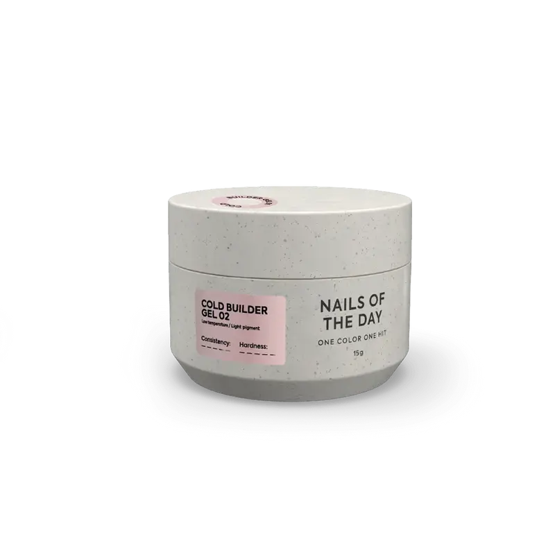 NAILSOFTHEDAY Cold Builder Gel 02 — gel constructor nude rosado para extensión de uñas, 15 ml.