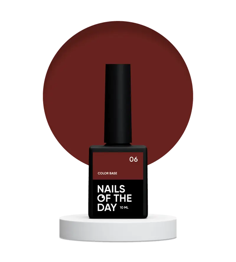 NAILSOFTHEDAY Color base 06 – base de color para uñas (marrón saturado), 10 ml