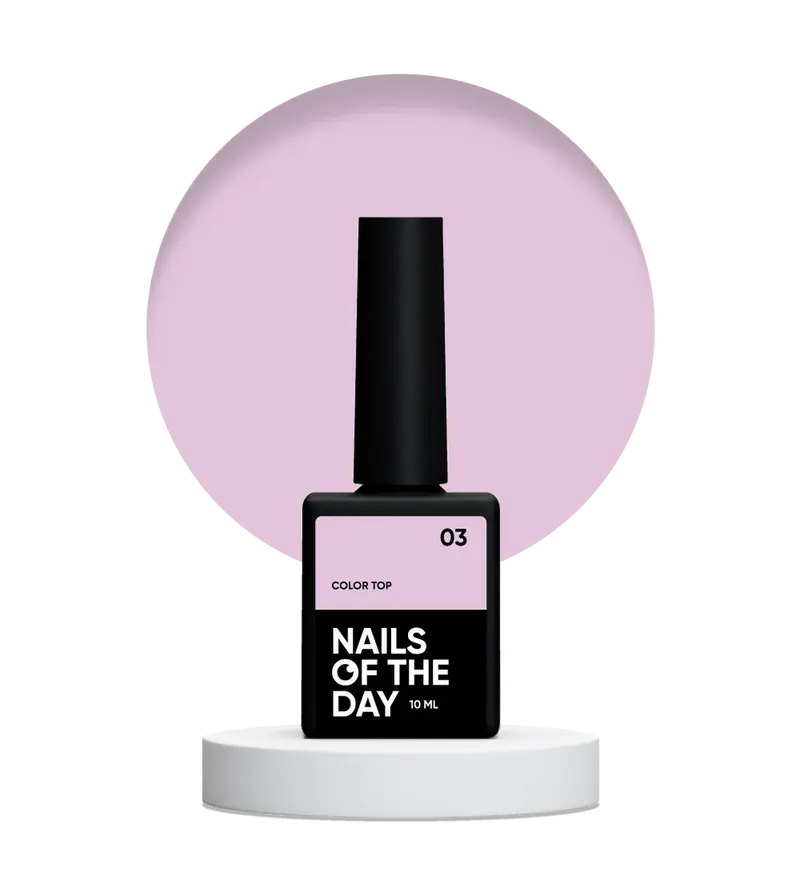 NAILSOFTHEDAY Color Top 03 — top rosa empolvado sin capa pegajosa para uñas, 10 ml.