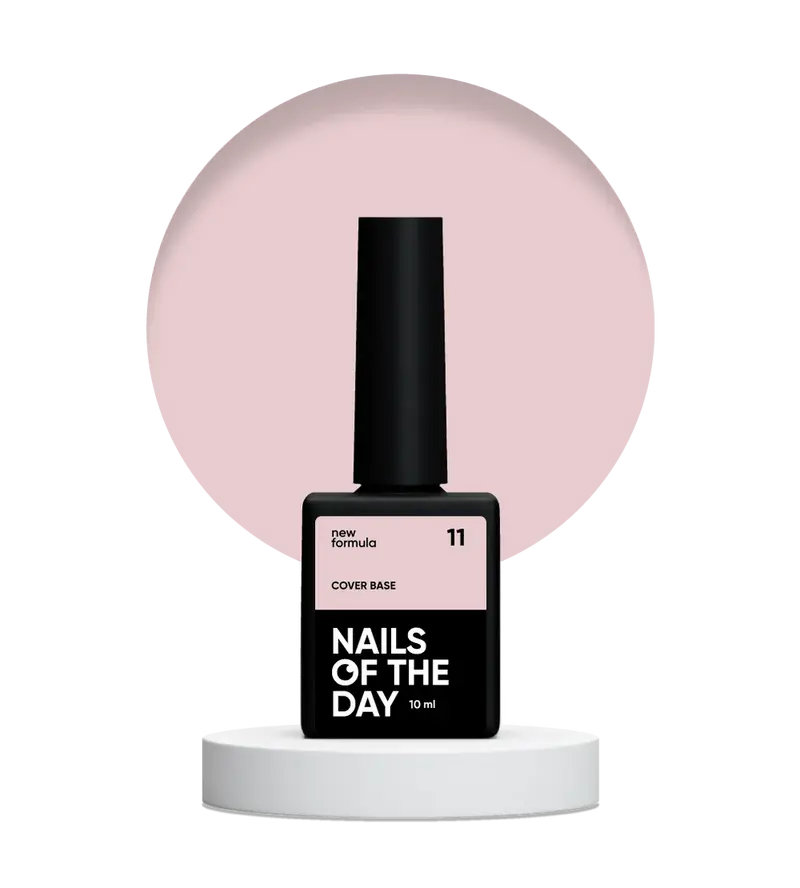 Nailsoftheday Cover base NEW Formula 11 — base camuflaje semitransparente en tono nude suave para uñas, 10 ml