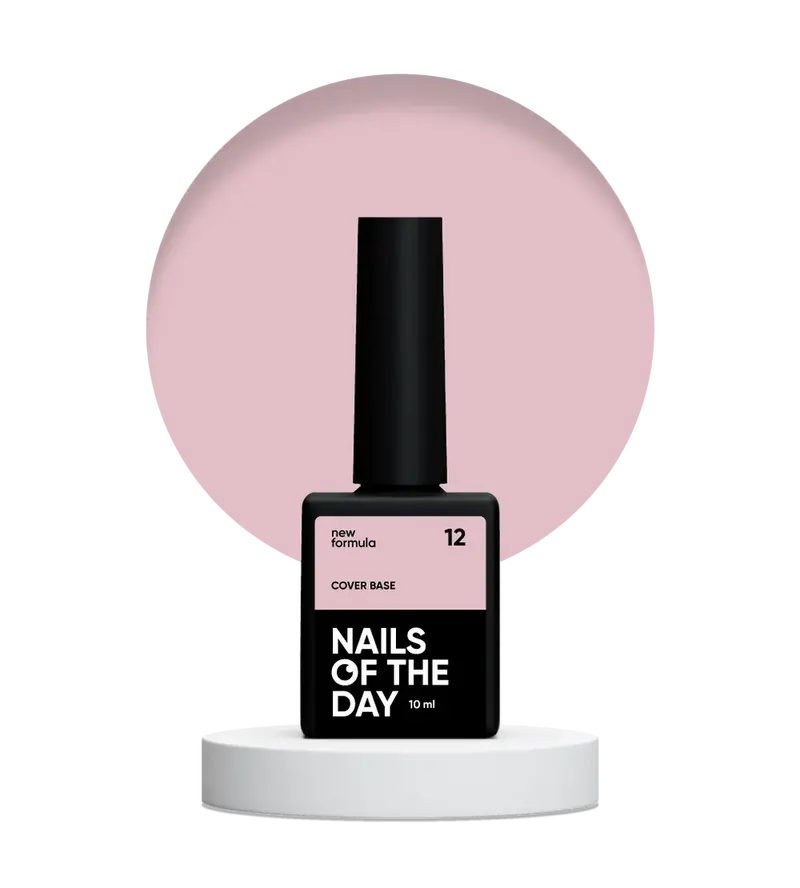 Nailsoftheday Cover base NEW Formula 12 — base camuflaje en tono beige rosado apagado para uñas, 10 ml