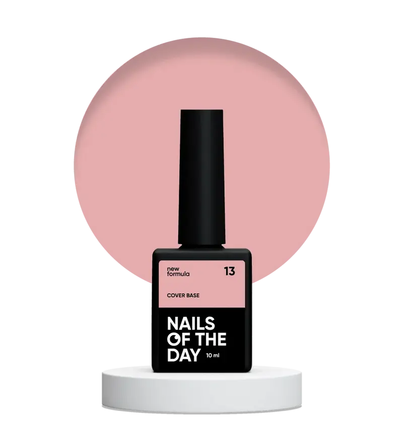Nailsoftheday Cover base NEW Formula 13 — base camuflaje en tono rosa nude para uñas, 10 ml