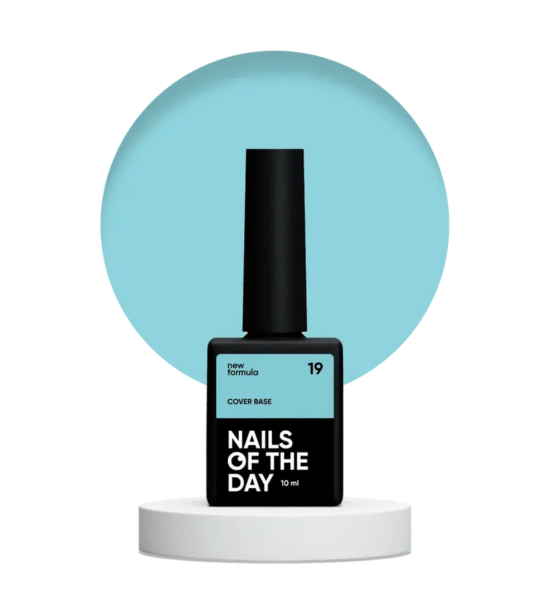 Nailsoftheday Cover base NEW Formula 19 - base camuflaje de color azul suave, 10 ml