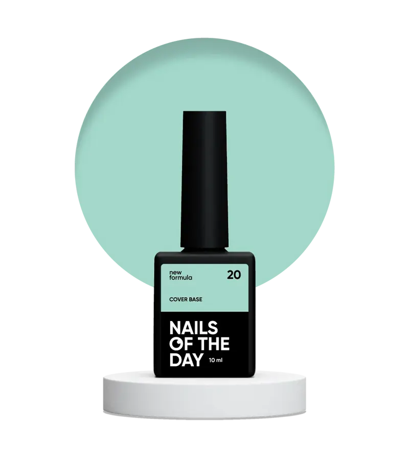 Nailsoftheday Cover base NEW Formula 20 - base camuflaje de color menta, 10 ml