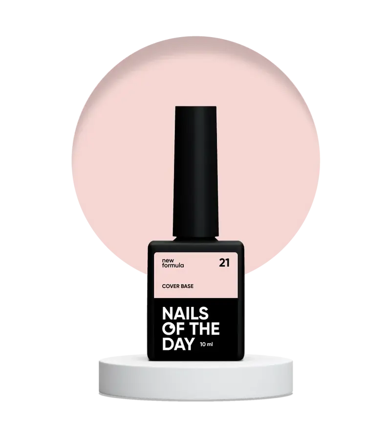 Nailsoftheday Cover base NEW Formula 21 - base camuflaje de color albaricoque delicado, 10 ml