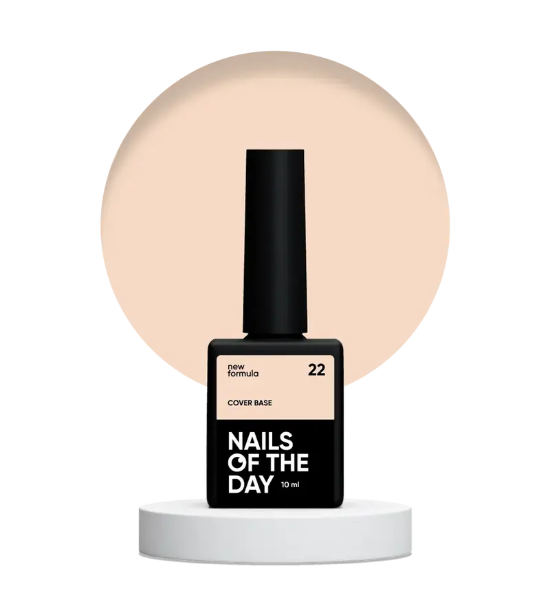 Nailsoftheday Cover base NEW Formula 22 - base camuflaje de color melocotón suave, 10 ml