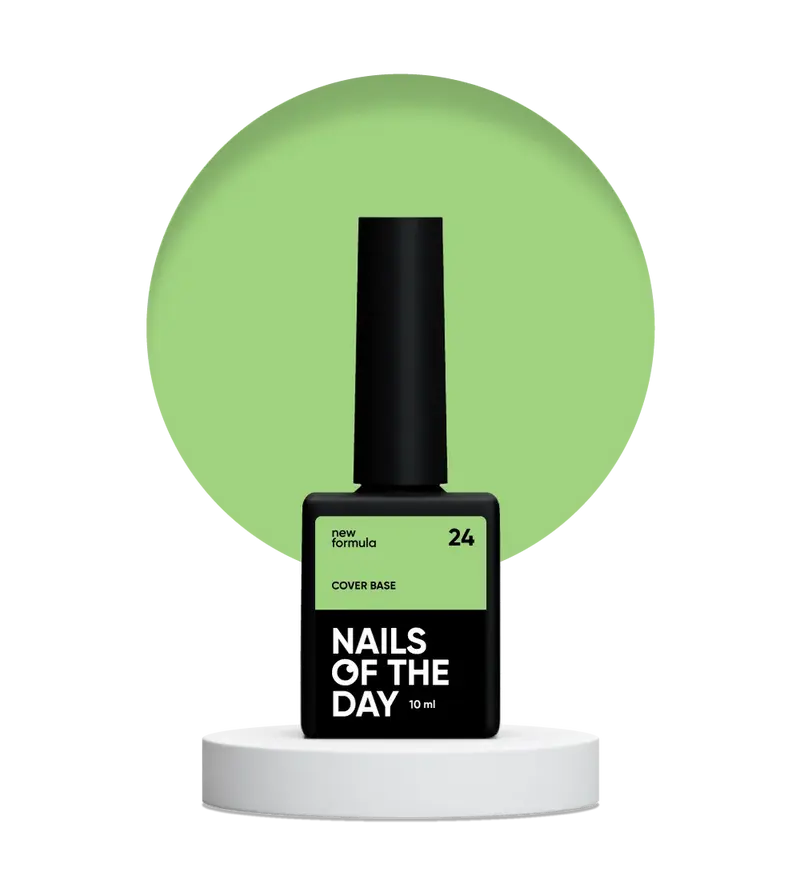 Nailsoftheday Cover base NEW Formula 24 - base camuflaje de color verde claro, 10 ml