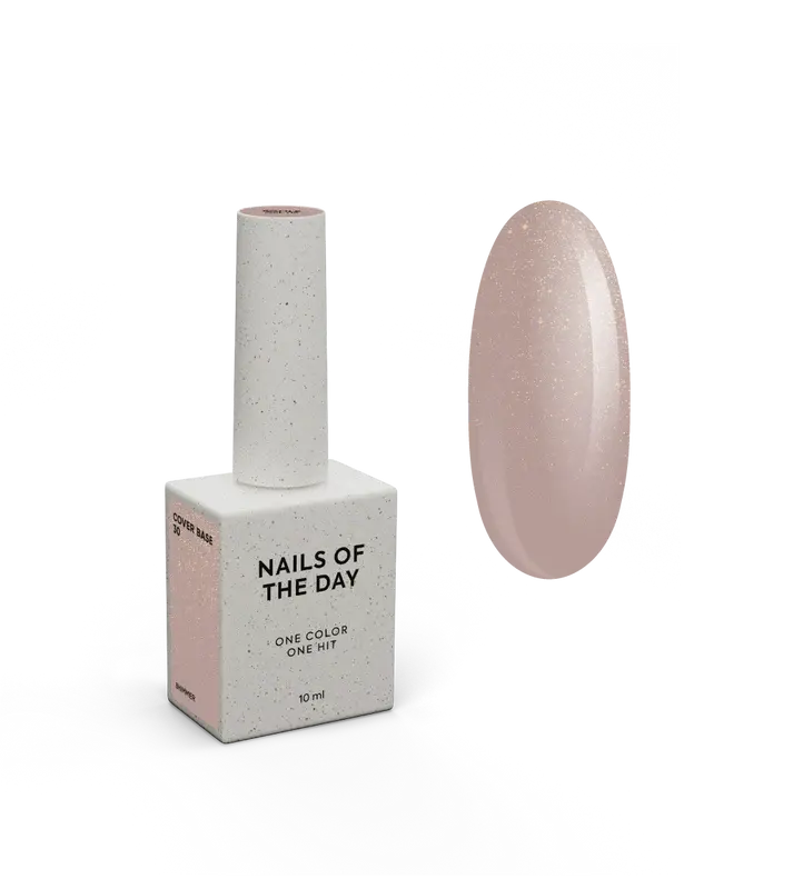 Nailsoftheday Cover base NEW Formula 30 nude con shimmer dorado 10 ml.