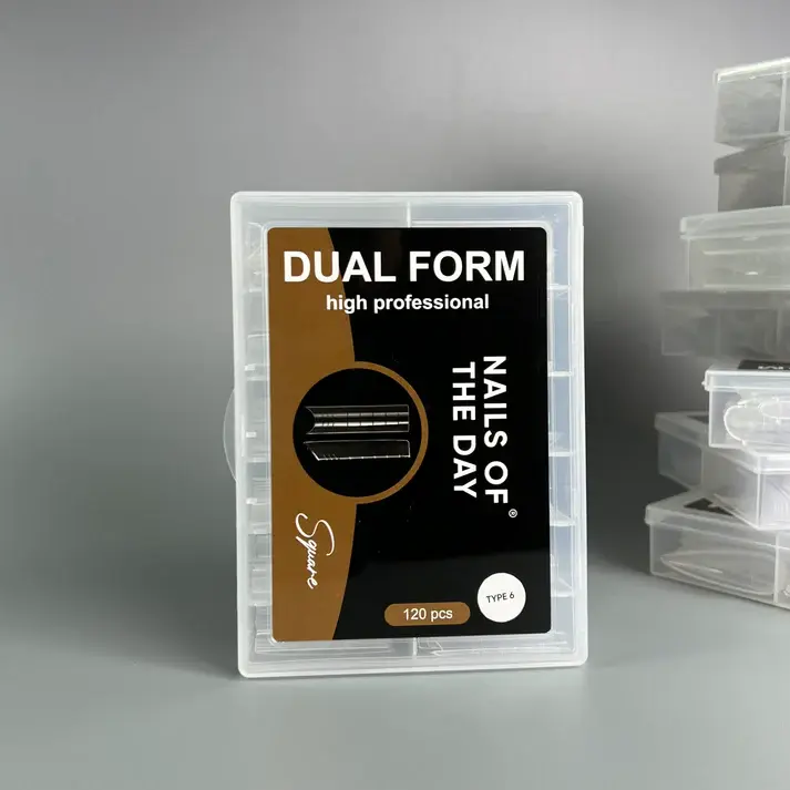 NAILSOFTHEDAY Dual Form Square (Type 6) —forma superior tipo cuadrado arqueado-corrección/extensión parcial 120un