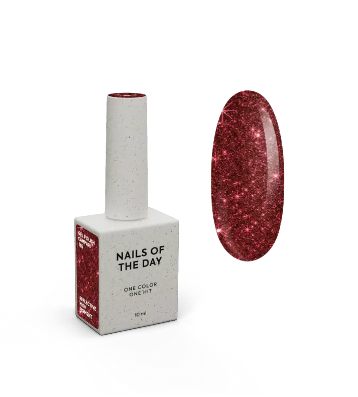 NAILSOFTHEDAY Gel Polish Campari Color Rojo Reflectante 10 ml
