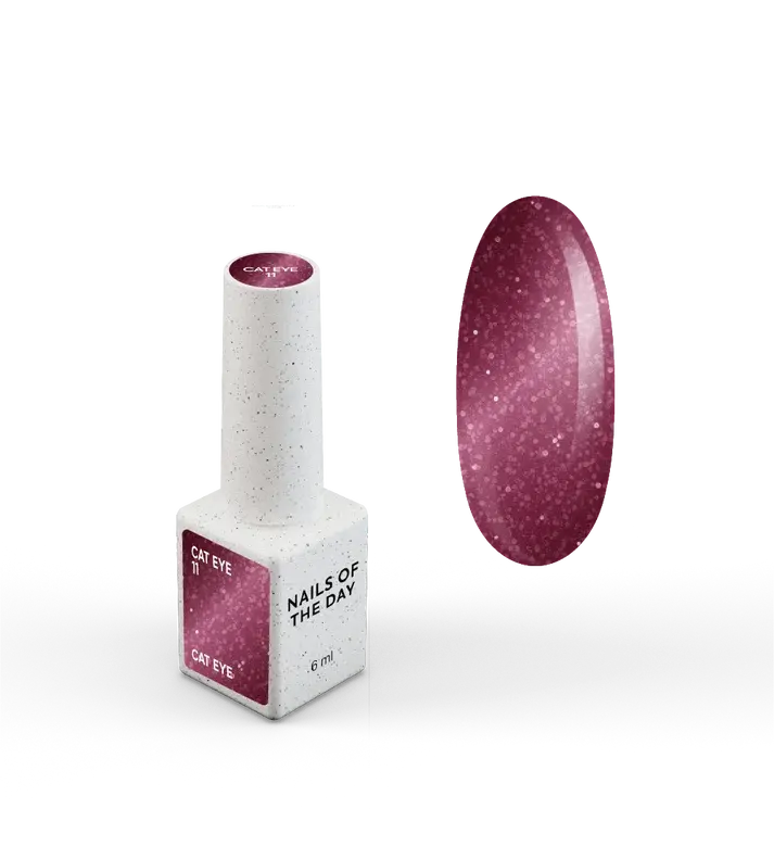 NAILSOFTHEDAY Gel Polish Cat Eye 11 esmalte efecto ojo de gato Frambuesa 6 ml.