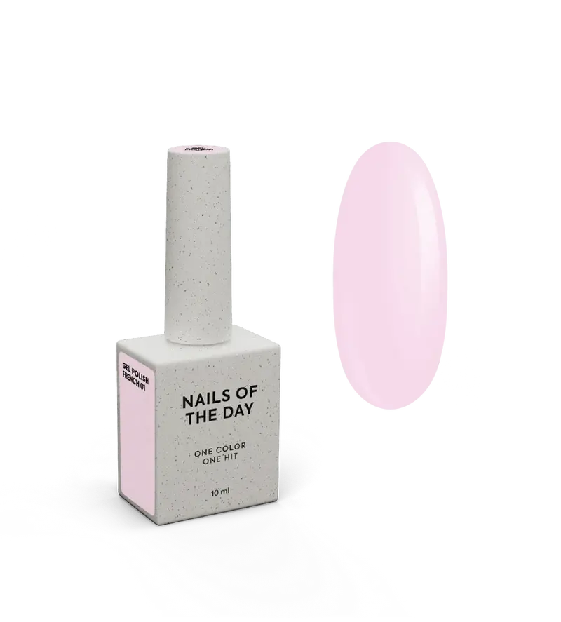 NAILSOFTHEDAY Gel Polish French 01 — esmalte semipermanente rosa nude con nivel reducido de pigmentación, 10 ml
