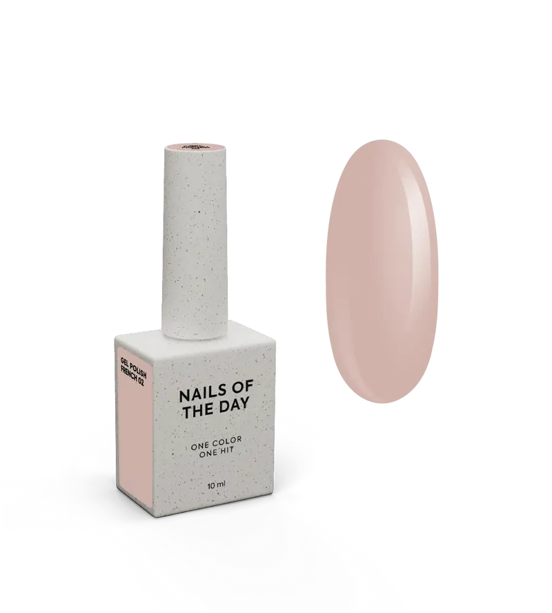NAILSOFTHEDAY Gel Polish French 02 — esmalte semipermanente beige nude con nivel reducido de pigmentación, 10 ml