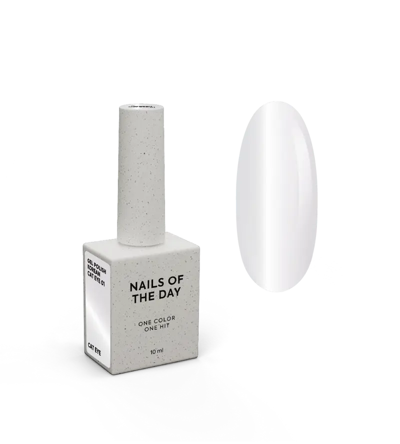 NAILSOFTHEDAY Korean cat eye 01 - esmalte semipermanente ojo de gato de color oliva claro , 10 ml