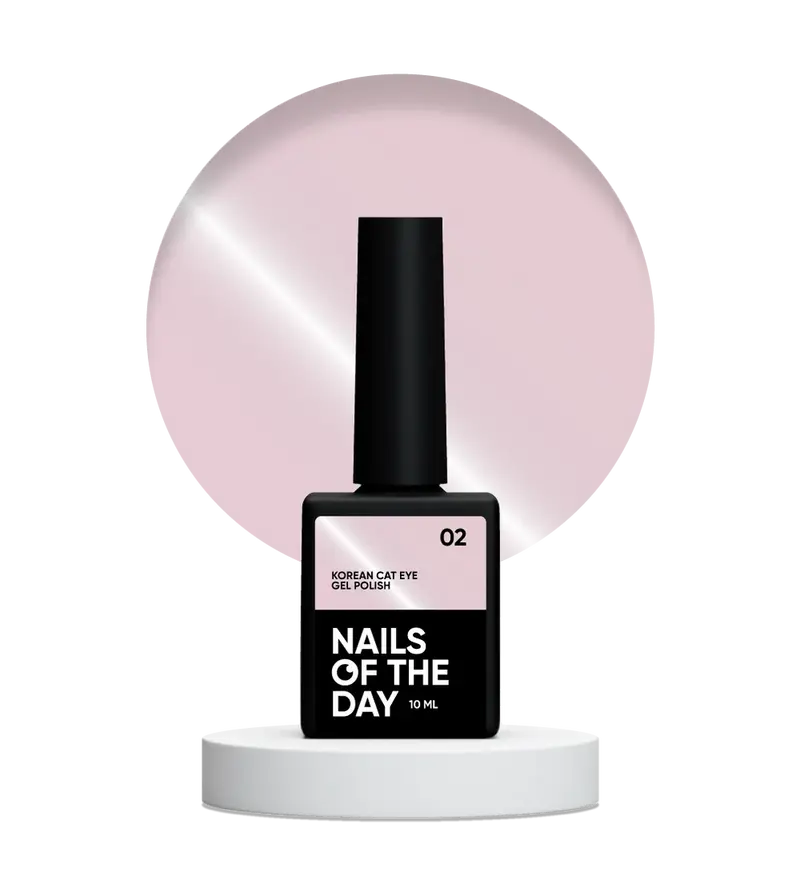 NAILSOFTHEDAY Korean cat eye 02 - esmalte semipermanente ojo de gato de color rosa claro ahumado nude, 10 ml