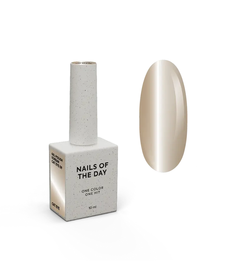 NAILSOFTHEDAY Korean cat eye 09 – gel nude-beige efecto ojo de gato, 10 ml