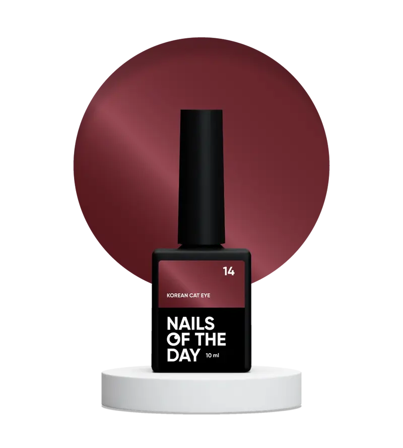 NAILSOFTHEDAY Korean Cat Eye 14 – esmalte semipermanente efecto ojo de gato rojo, 10 ml.
