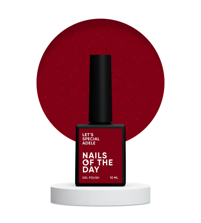 NAILSOFTHEDAY Let's Special Adele — esmalte semipermanente en gel rojo con brillo que cubre una capa, 10 ml