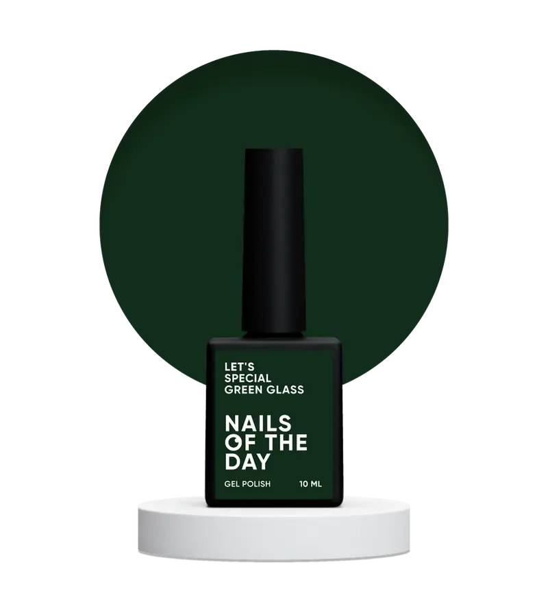 NAILSOFTHEDAY Let's Special Green Glass, esmalte semipermanente esmeralda para cubrir uñas en una capa, 10 ml