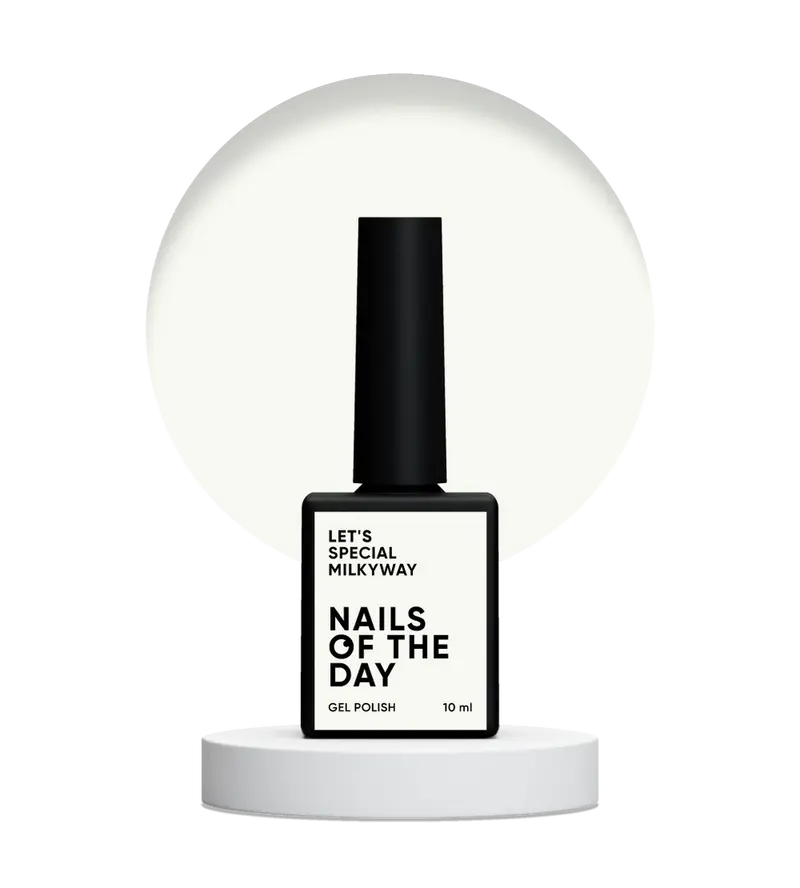 NAILSOFTHEDAY Let’s Special Milkyway — esmalte semipermanente blanco lechoso para uñas, que cubre perfectamente en una sola capa, 10 ml.