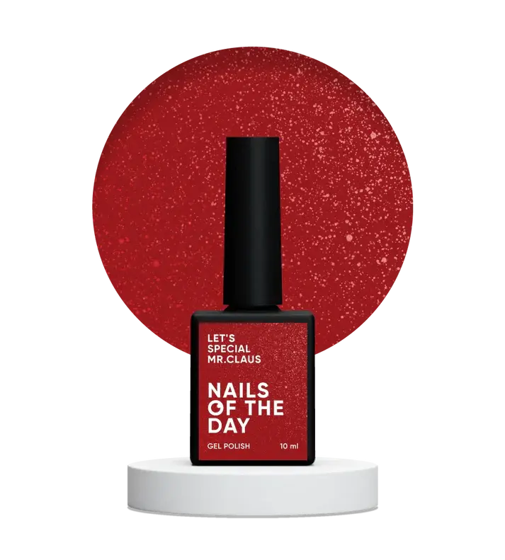 NAILSOFTHEDAY Let’s Special Mrs. Claus Rojo Intenso Con Brillo