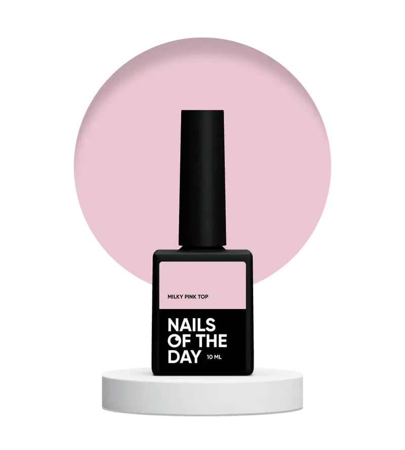 NAILSOFTHEDAY Milky pink top - top rosa lechoso suave sin capa pegajosa para uñas, 10 ml