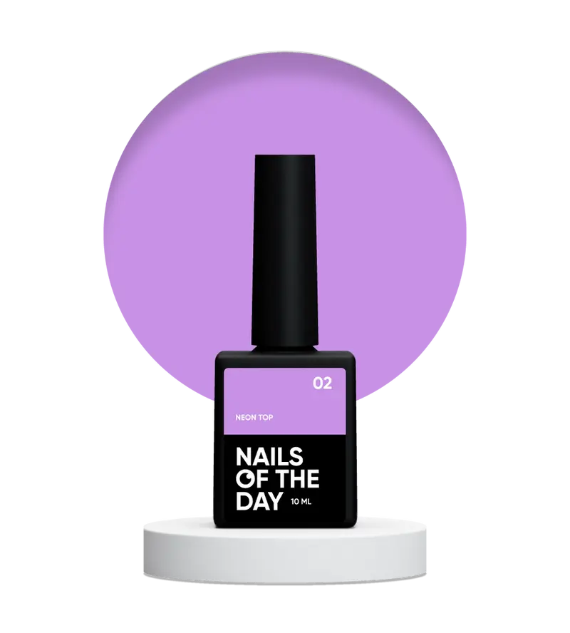 NAILSOFTHEDAY Neon top 02 – top morado lechoso sin capa pegajosa para uñas, 10 ml