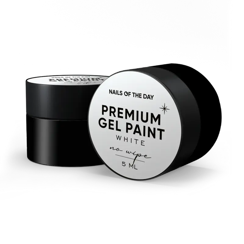 NAILSOFTHEDAY Premium gel paint White no wipe- pintura blanca en gel sin capa pegajosa, 5 ml