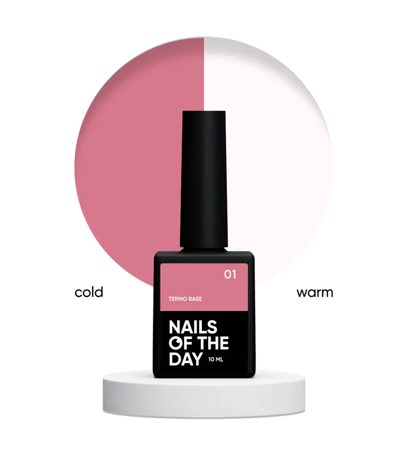 NAILSOFTHEDAY Termo base 01 - base termo rosa lechoso, 10 ml