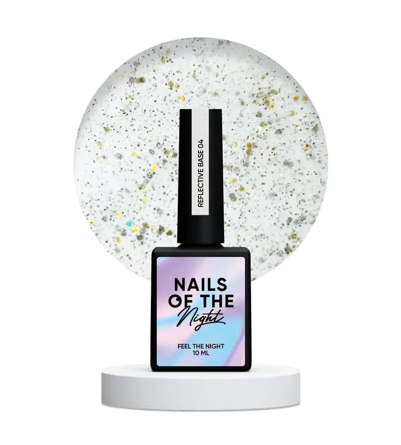 NAILSOFTHENIGHT 04 base reflectante de camuflaje con brillo (beige-lechoso) 10 ml