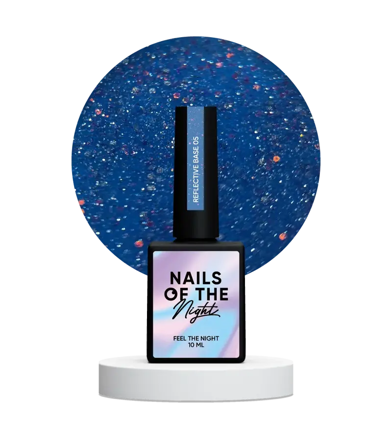 NAILSOFTHENIGHT 05 base reflectante de camuflaje con brillo (azul profundo) 10 ml