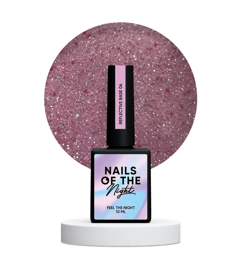 NAILSOFTHENIGHT 06 base reflectante de camuflaje con brillo (rosa suave) 10 ml