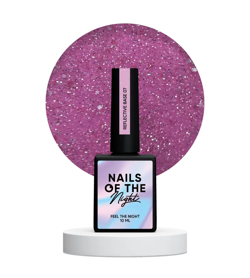 NAILSOFTHENIGHT 07  base reflectante de camuflaje con brillo ((rosa brillante) 10 ml