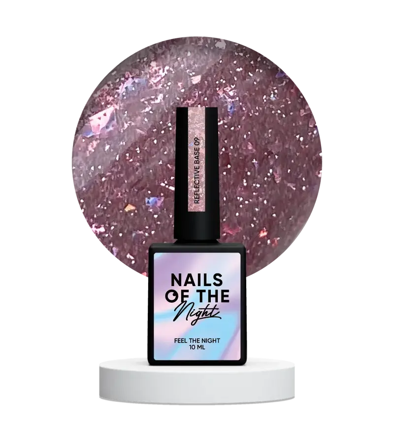 NAILSOFTHENIGHT 09 base reflectante de camuflaje con brillo 10 ml
