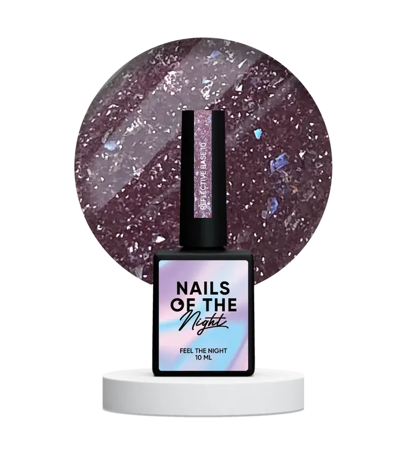 NAILSOFTHENIGHT 10 base reflectante de camuflaje con brillo 10 ml