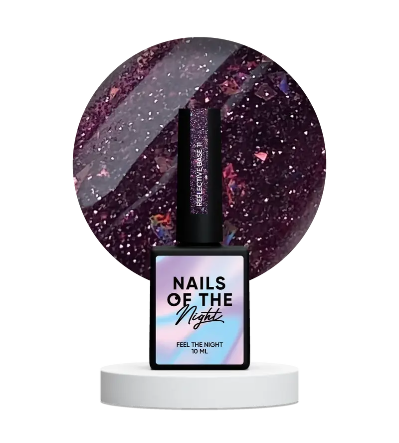 NAILSOFTHENIGHT 11 base reflectante de camuflaje con brillo 10 ml
