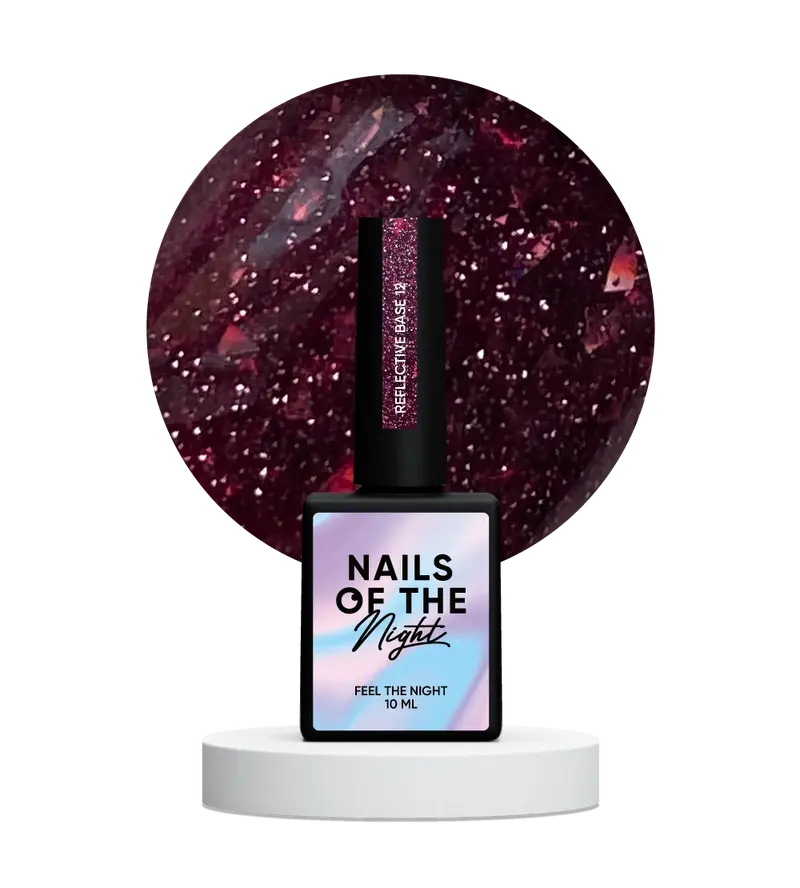 NAILSOFTHENIGHT 12 base reflectante de camuflaje con brillo 10 ml