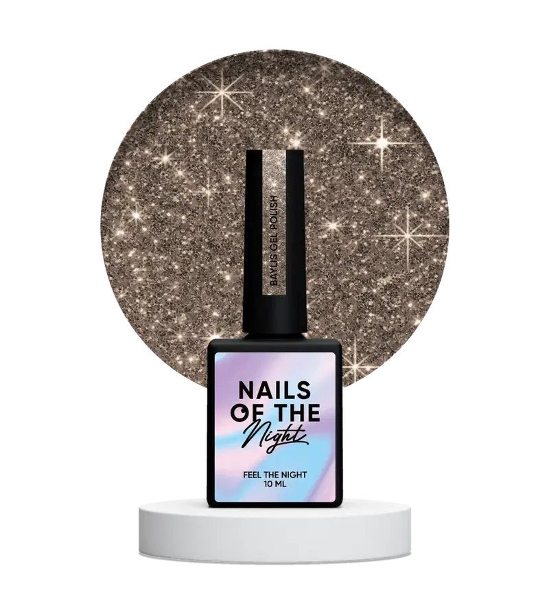 NAILSOFTHENIGHT Baylis gel polish — esmalte semipermanente dorado reflectante para uñas, 10 ml