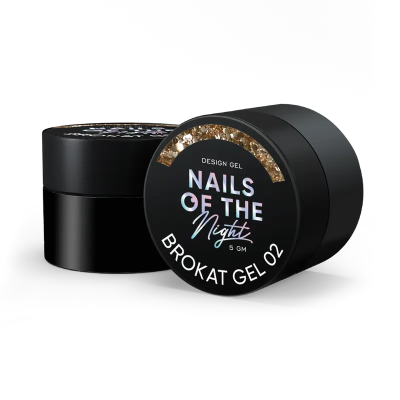 NAILSOFTHENIGHT Brokat gel 02 — gel de diseño con brocado multicolor y purpurina para uñas, 5 g