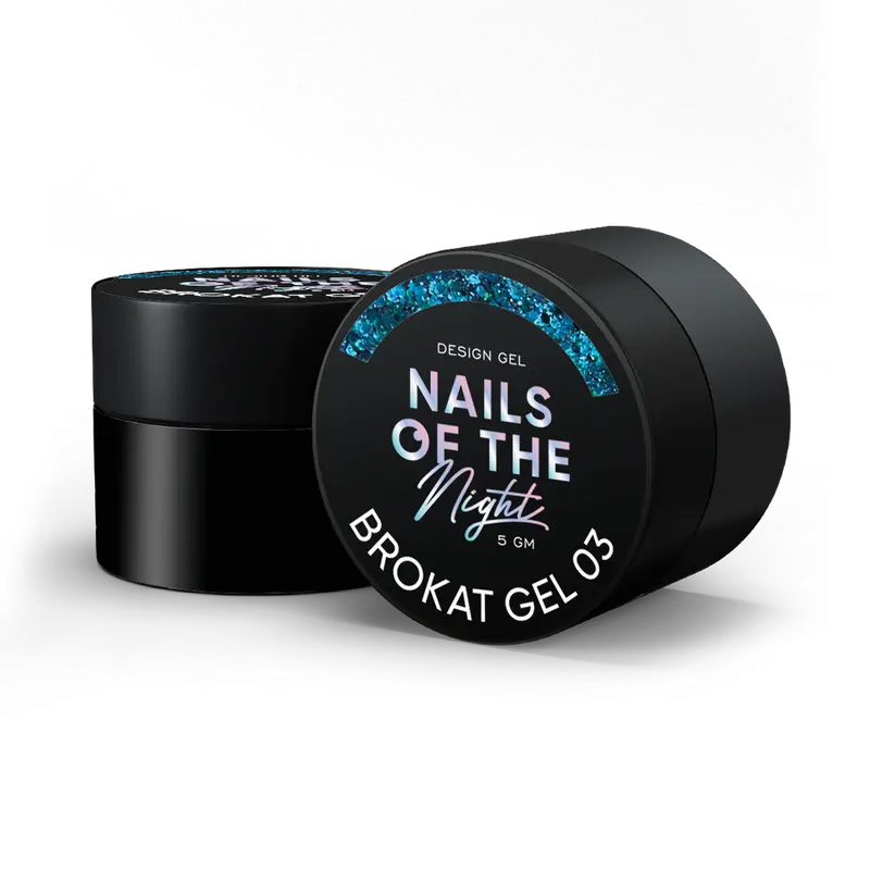 NAILSOFTHENIGHT Brokat gel 03 — gel de diseño con brocado multicolor y purpurina para uñas, 5 g