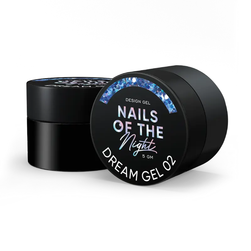 NAILSOFTHENIGHT Dream gel 02 — gel de diseño con increíbles hexágonos de diferentes tamaños y purpurina para uñas, 5 g