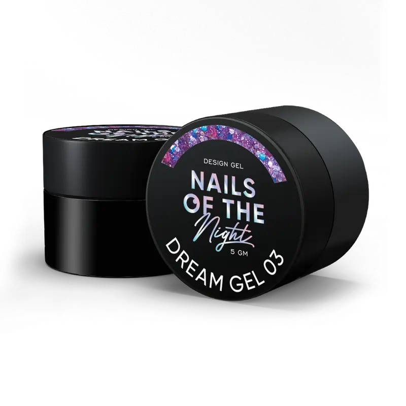 NAILSOFTHENIGHT Dream gel 03 — gel de diseño con increíbles hexágonos de diferentes tamaños y purpurina para uñas, 5 g