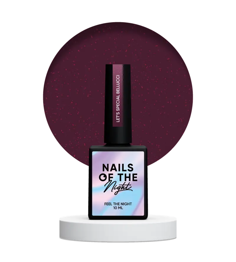 NAILSOFTHENIGHT Let's Special Bellucci — esmalte semipermanente reflectante burdeos que cubre una capa, 10 ml