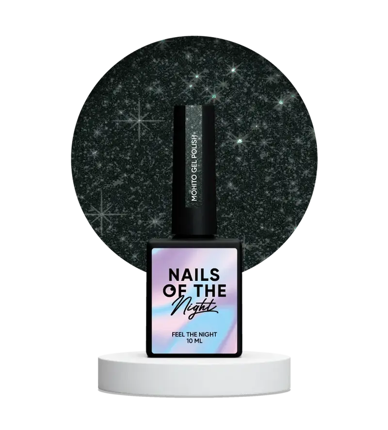 NAILSOFTHENIGHT Mohito - Esmalte Gel Verde Oscuro Intenso Reflectante, 10 ml