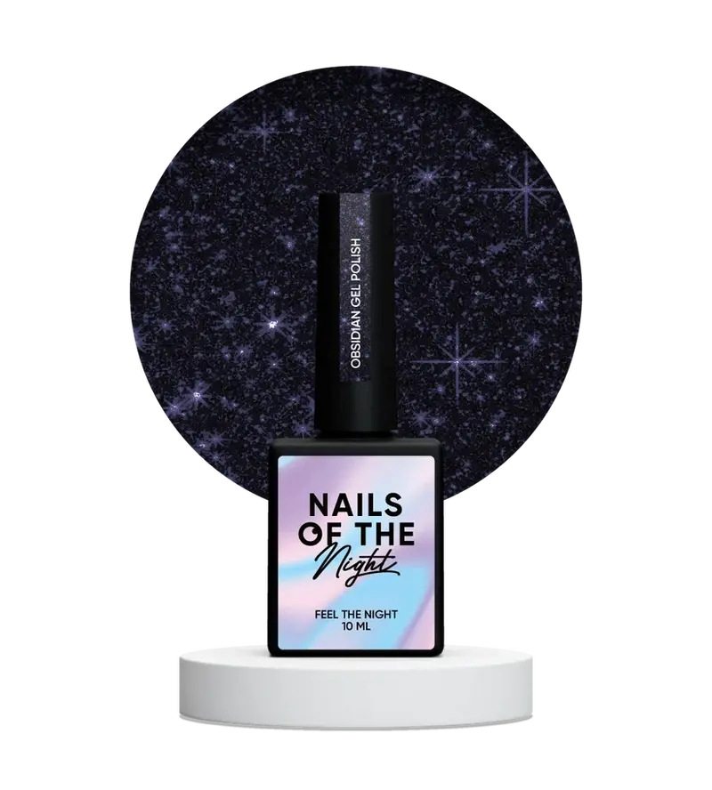 NAILSOFTHENIGHT Obsidian - Esmalte Gel Grafito Púrpura Reflectante, 10 ml