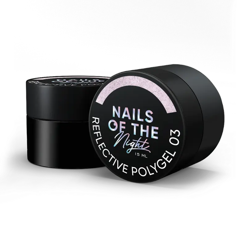 NAILSOFTHENIGHT Reflective Polygel 03 — poligel líquido reflectante de melocotón de nueva fórmula para uñas, 15 ml