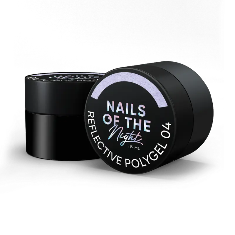 NAILSOFTHENIGHT Reflective Polygel 04 — Polygel reflectante líquido violeta de nueva fórmula para uñas, 15 ml