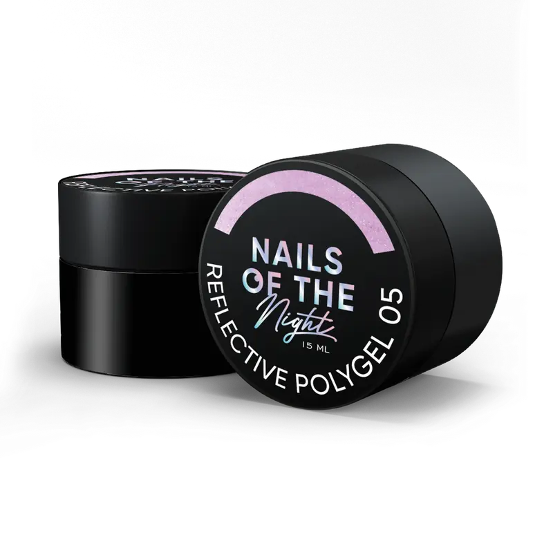 NAILSOFTHENIGHT Reflective Polygel 05 — Polygel líquido reflectante rosa de nueva fórmula para uñas, 15 ml