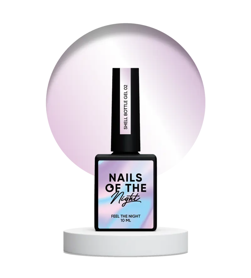 NAILSOFTHENIGHT Shell bottle gel 02 — gel líquido ultrafuerte con función autonivelante y efecto perla para uñas, 10 ml