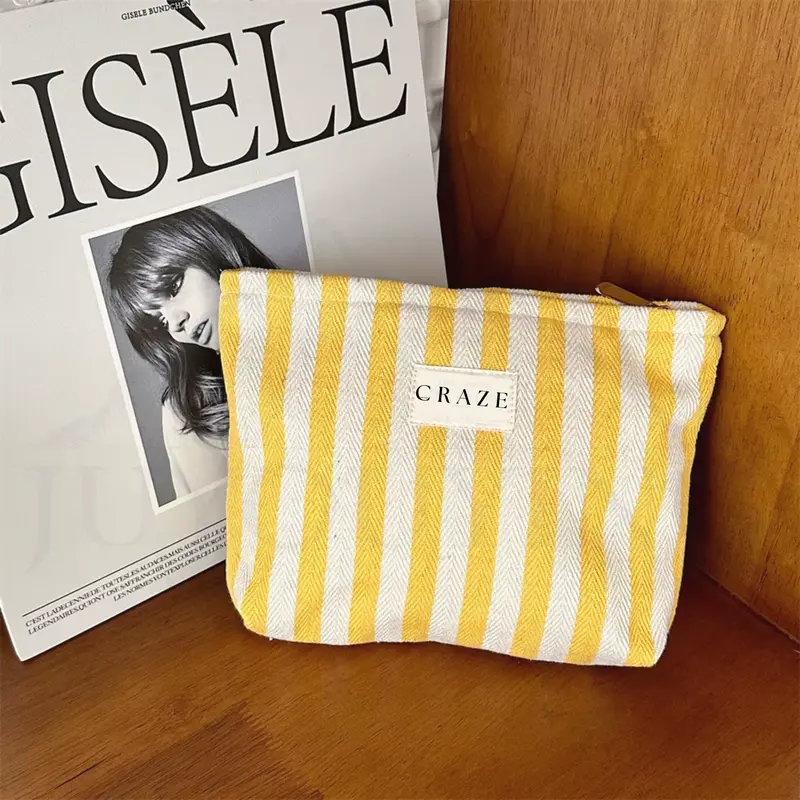 Neceser a rayas Amarillo